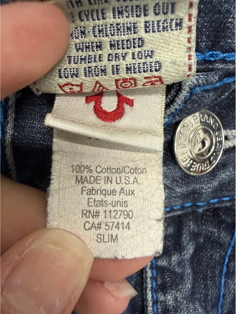 True Religion Slim Fit Jeans Made in USA Size 32